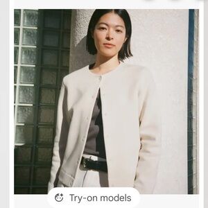 MUJI double knitted sweatshirt cardigan in Ivory. NWT - size M